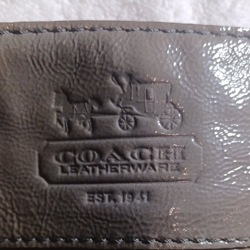 COACH EVER GREEN HOBO Patent Leather Shoulder Bag Zoe - Picture 7 of 14